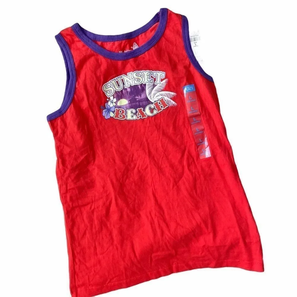 NWT Children’s Place Girls Sunset Beach Sleeveless T-shirt Size L/ 10-12